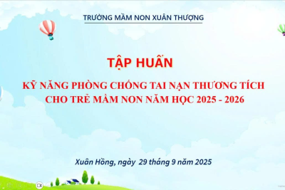 Trường mầm non Xuân Thượng tổ chức Tập huấn Kỹ năng phòng chống tai nạn thương tích cho trẻ  mầm non