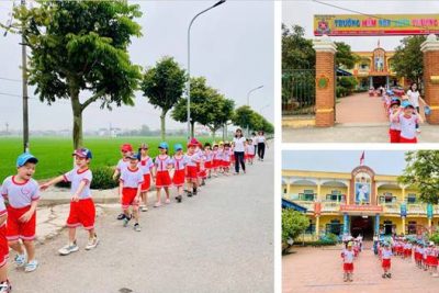 Trường mầm non Xuân Thượng tổ chức  cho trẻ lớp 4-5 tuổi và lớp 5-6 tuổi tham quan chùa Thượng Phúc và viếng nghĩa trang liệt sĩ