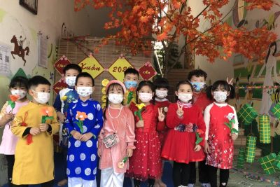 Bé vui đón têt – Trường mầm non Xuân Thượng