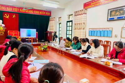 Trường mầm non Xuân Thượng tổ chức tập huấn chuyện môn cho giáo viên