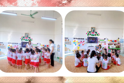 Khối 3 tuổi – Trường mầm non Xuân Thượng tổ chức hoạt động giáo dục chào mừng kỉ niệm 41 năm ngày nhà giáo Việt Nam 20/11